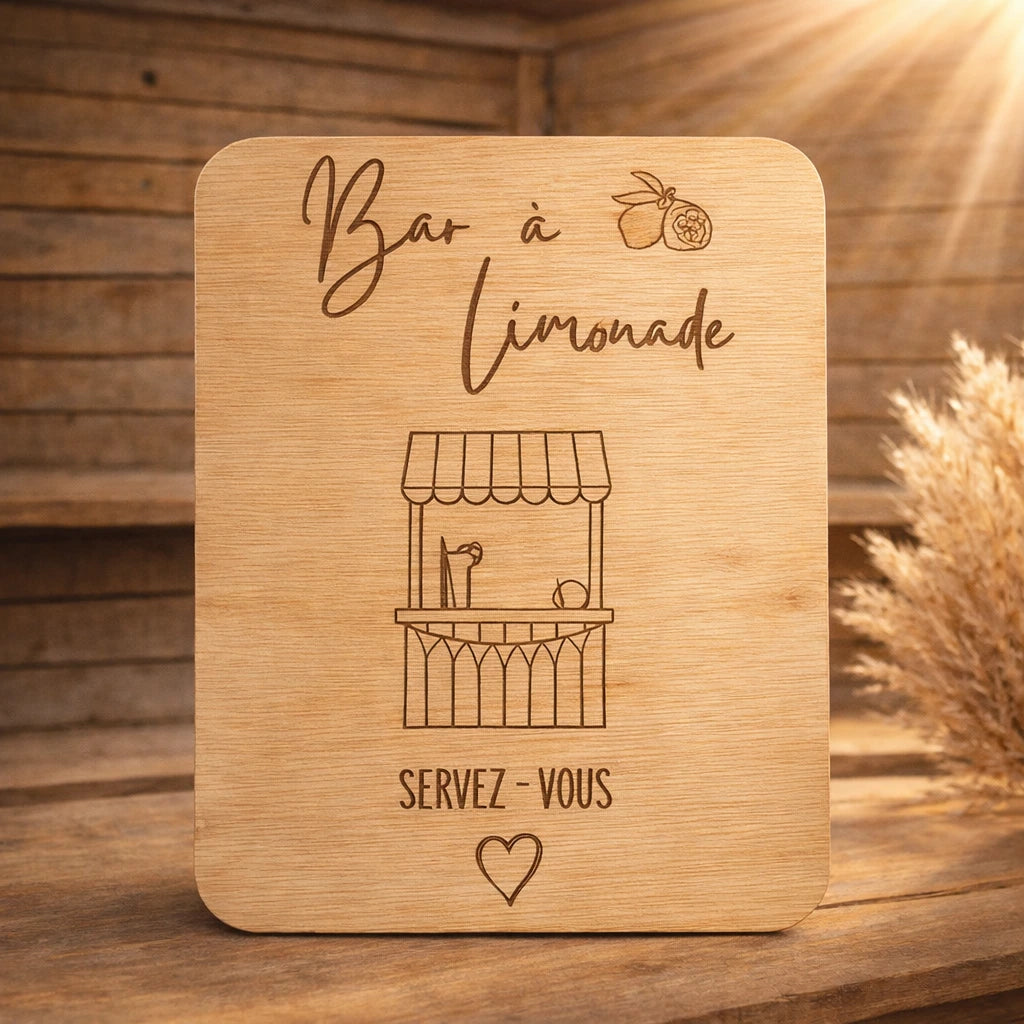 Pancarte bar à limonade en bois