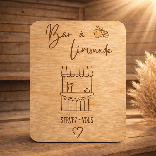 Pancarte bar à limonade en bois
