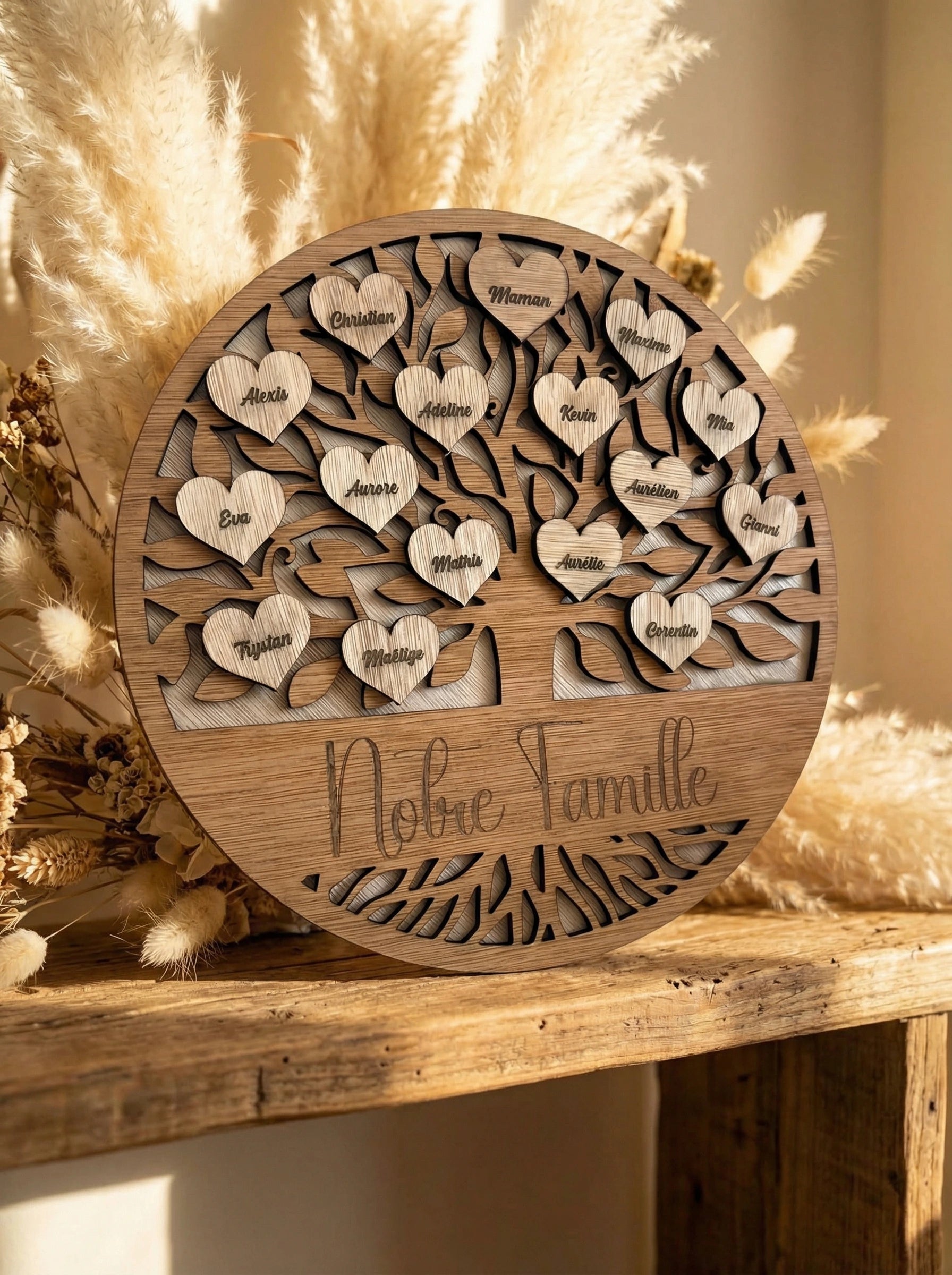 Arbre de vie en bois, décoration symbolique et personnalisable pour mariage, naissance ou événement