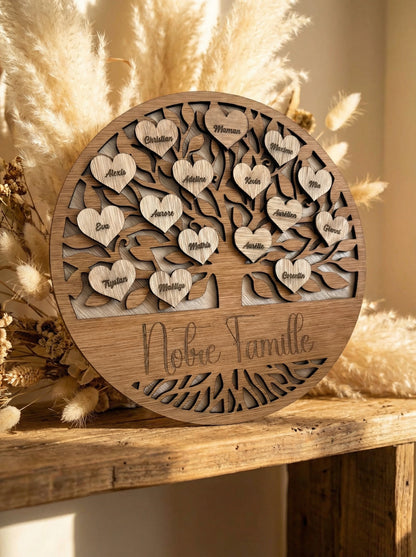 Arbre de vie en bois, décoration symbolique et personnalisable pour mariage, naissance ou événement