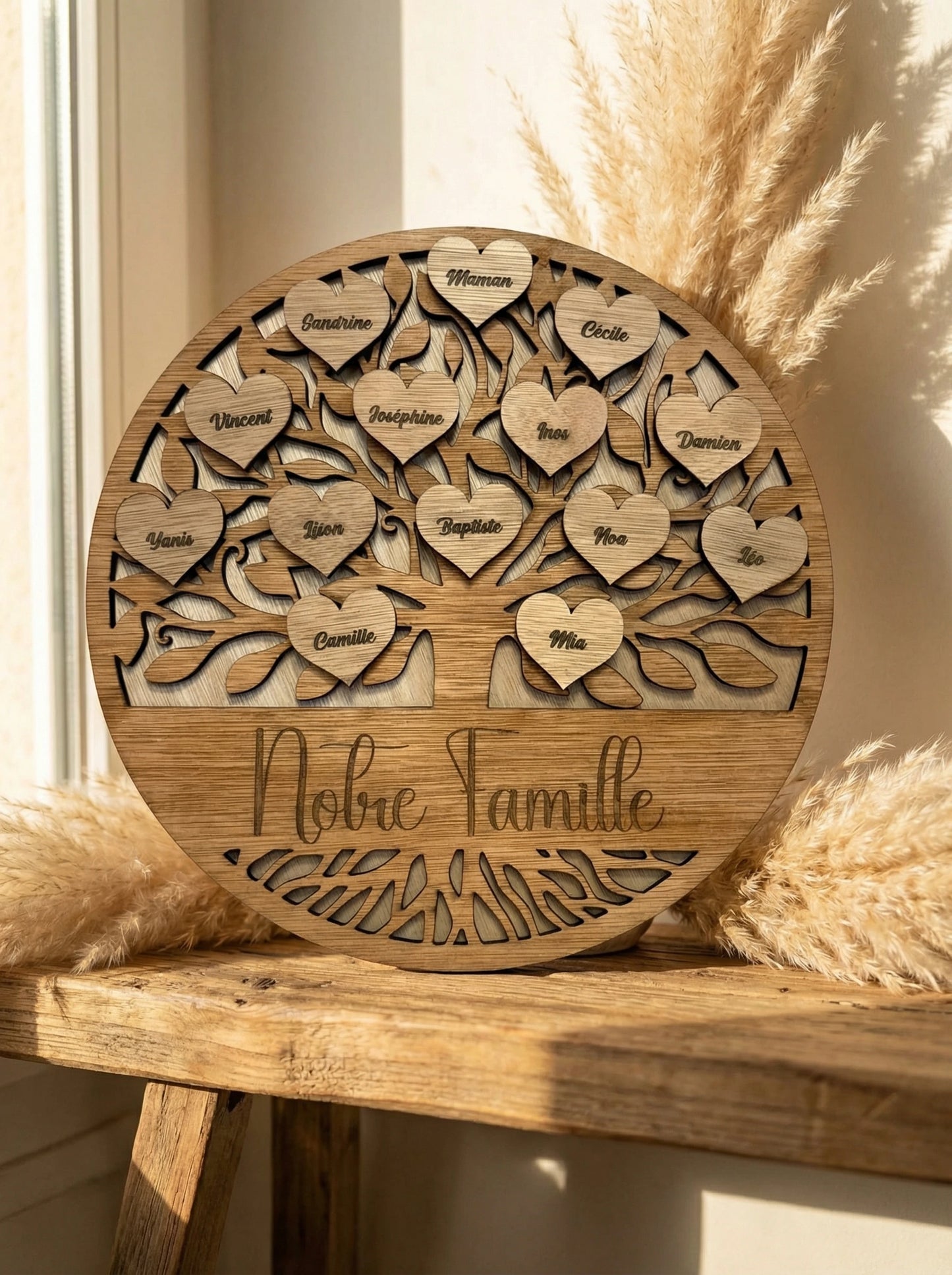 Arbre de vie en bois, décoration symbolique et personnalisable pour mariage, naissance ou événement