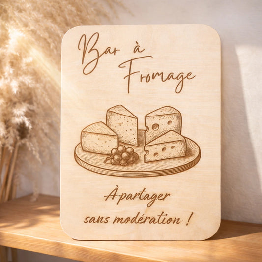Pancartes en bois bar à fromage pour événement idéale pour mariage, réception, soirée, décoration gourmande pour buffet de fromages